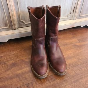 L.L Bean Pull on brown Leather Work Boots Goodyear Chemigum Oil Proof Men’s 10.5